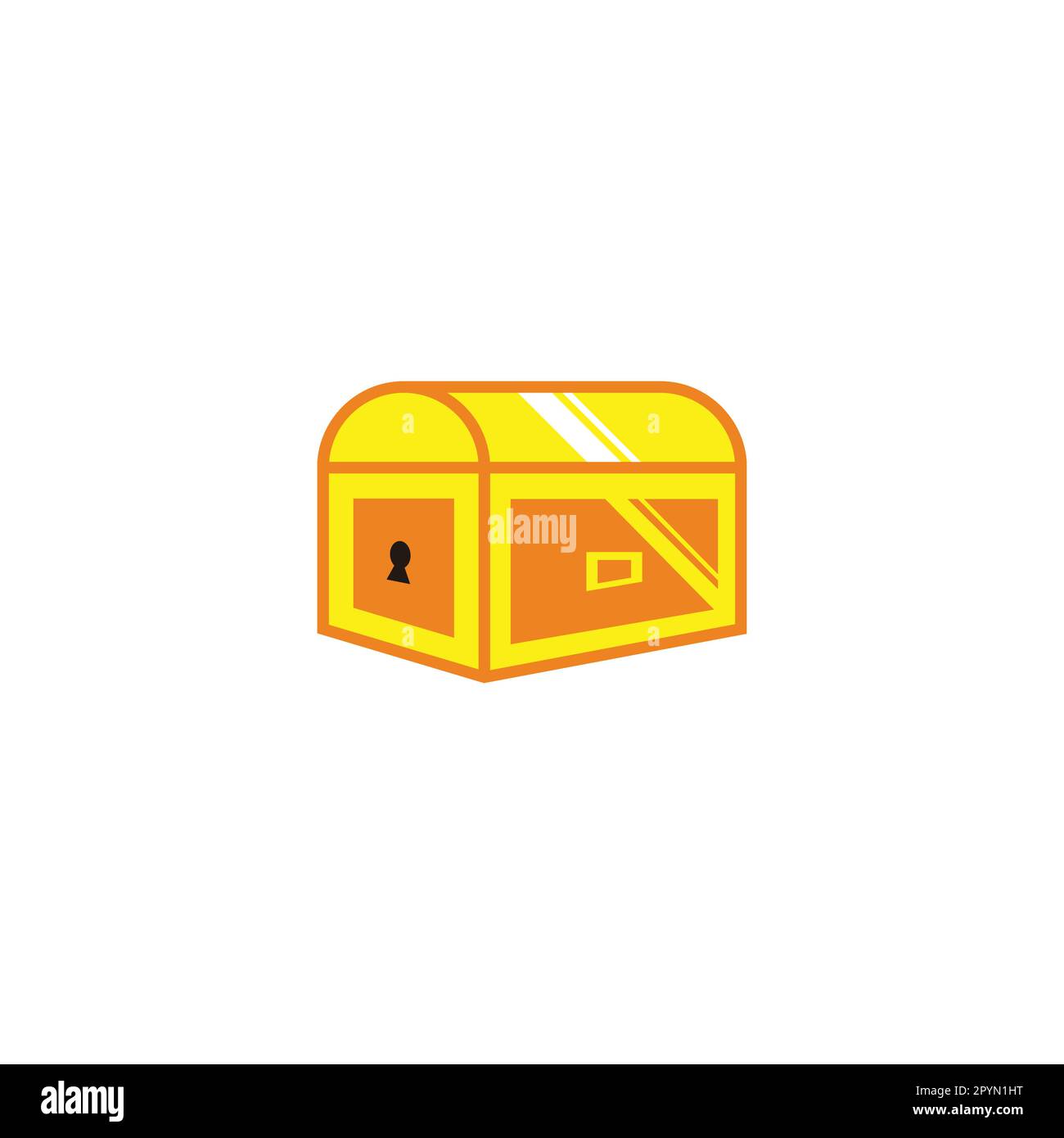 Treasure chest, gold geometric simple symbol logo vector Stock Vector