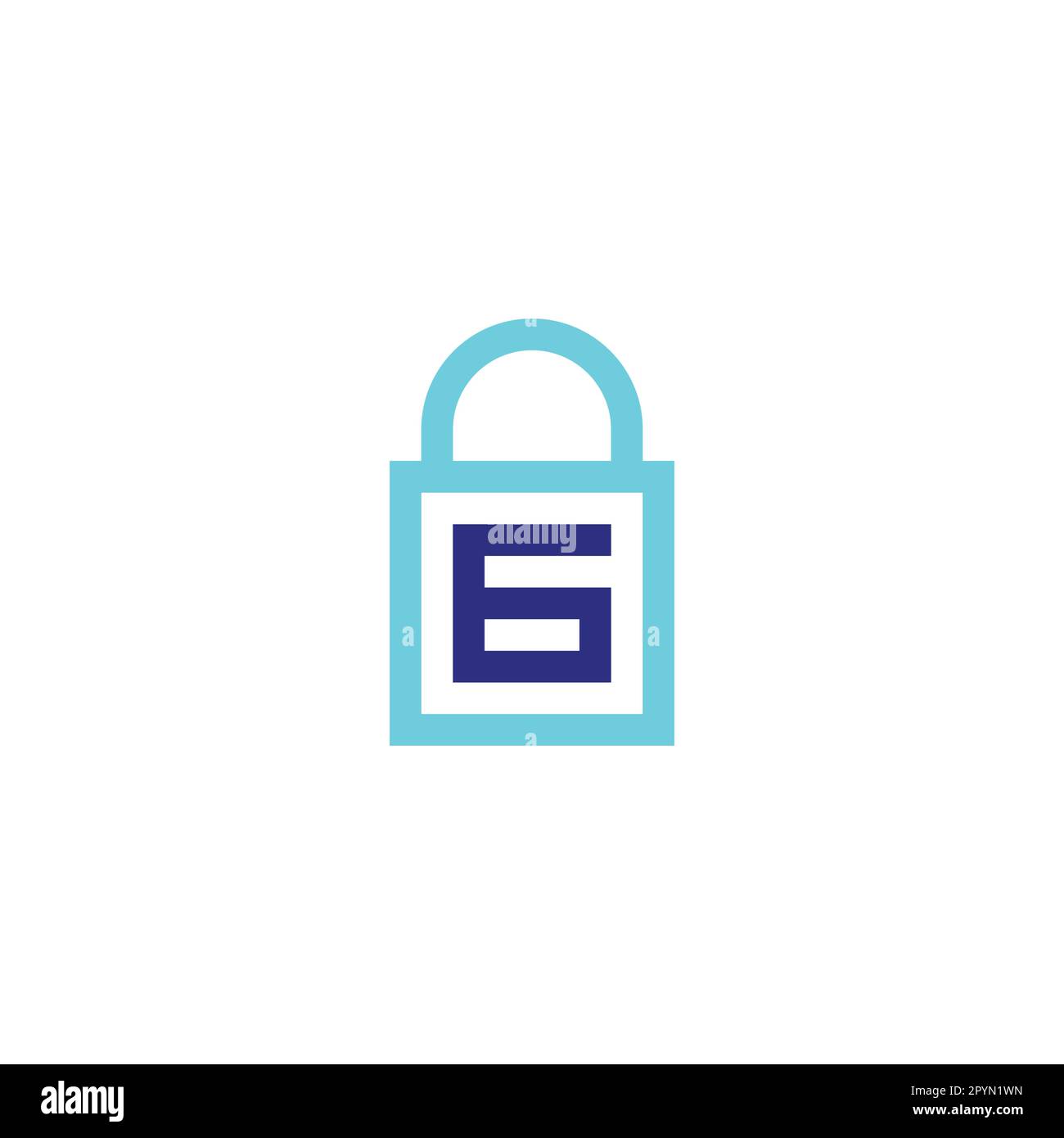 Number 6 bag, business geometric symbol simple logo vector Stock Vector