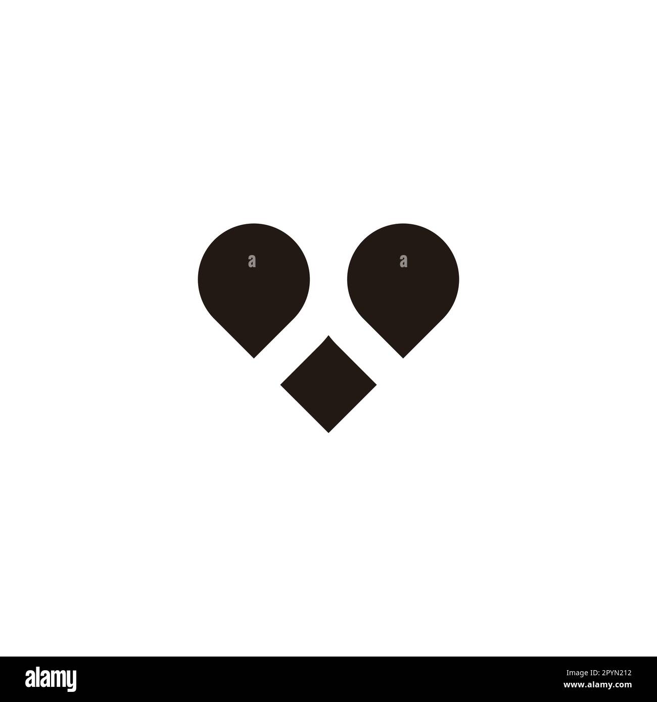 Heart, balloons geometric symbol simple logo vector Stock Vector