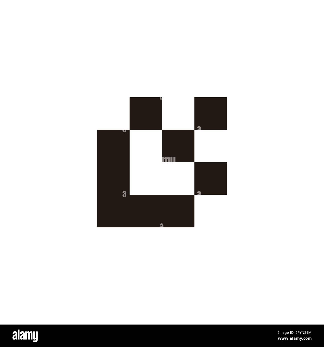 Letter LL square, stair geometric symbol simple logo vector Stock Vector