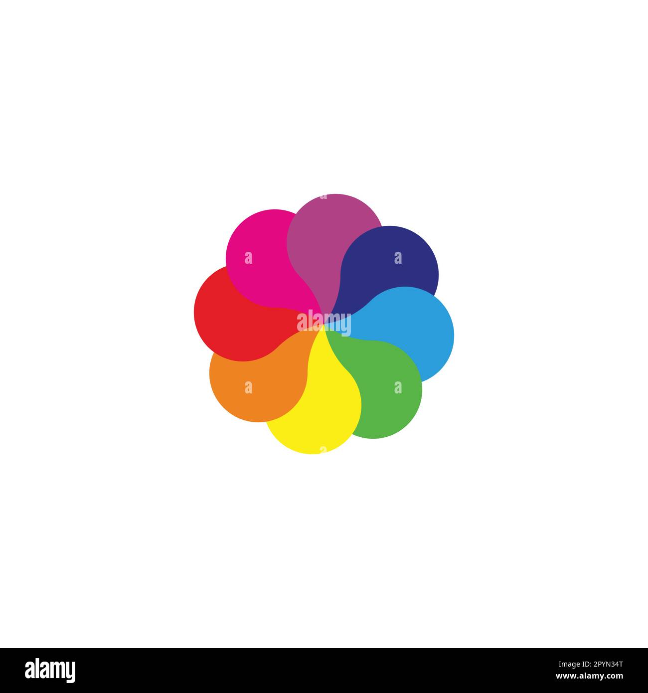 Splashes, colorful, rounded geometric simple symbol logo vector Stock Vector