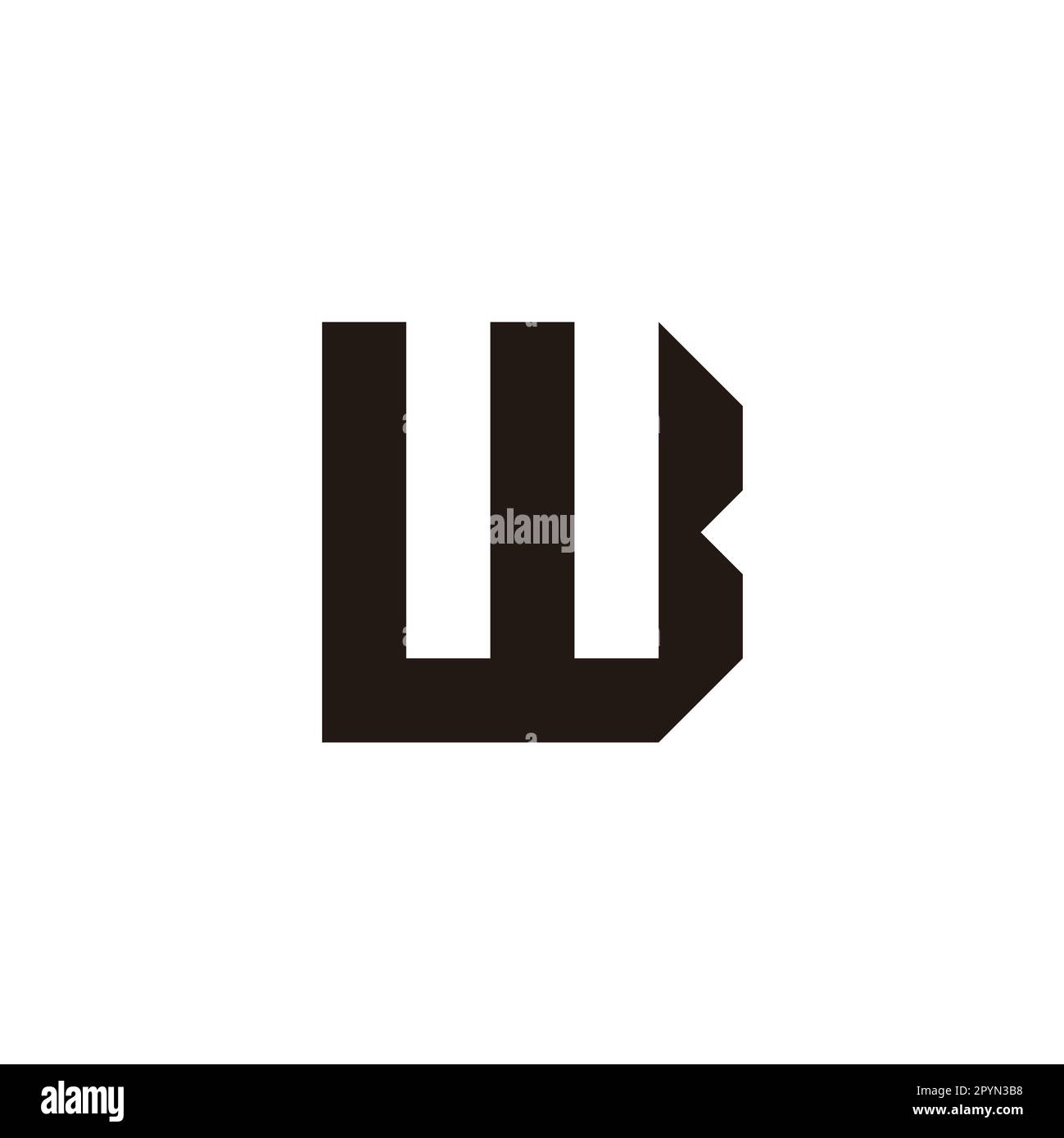 Letter w shaped B, square geometric symbol simple logo vector Stock Vector