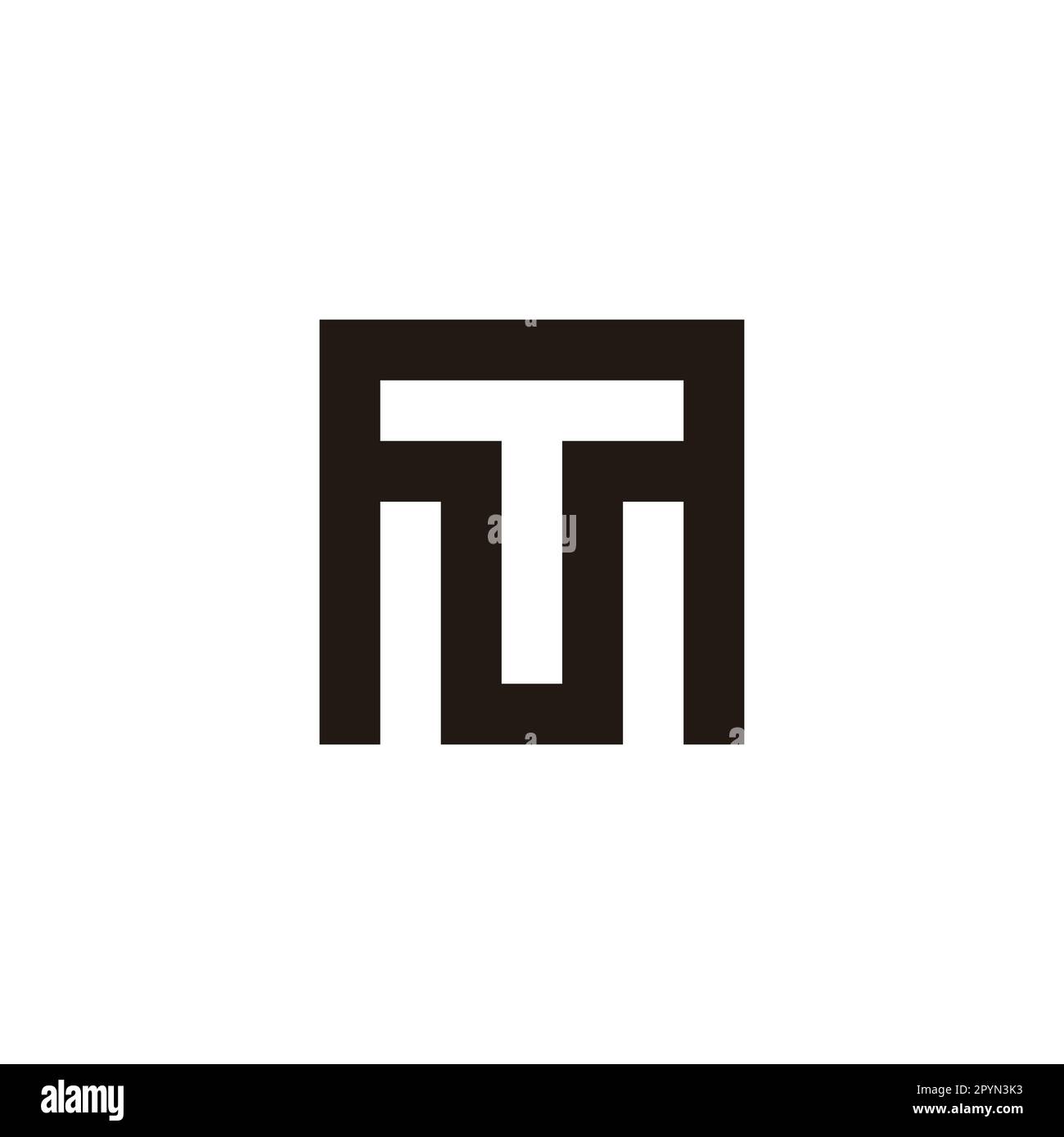 Letter T outlines and M geometric symbol simple logo vector Stock Vector
