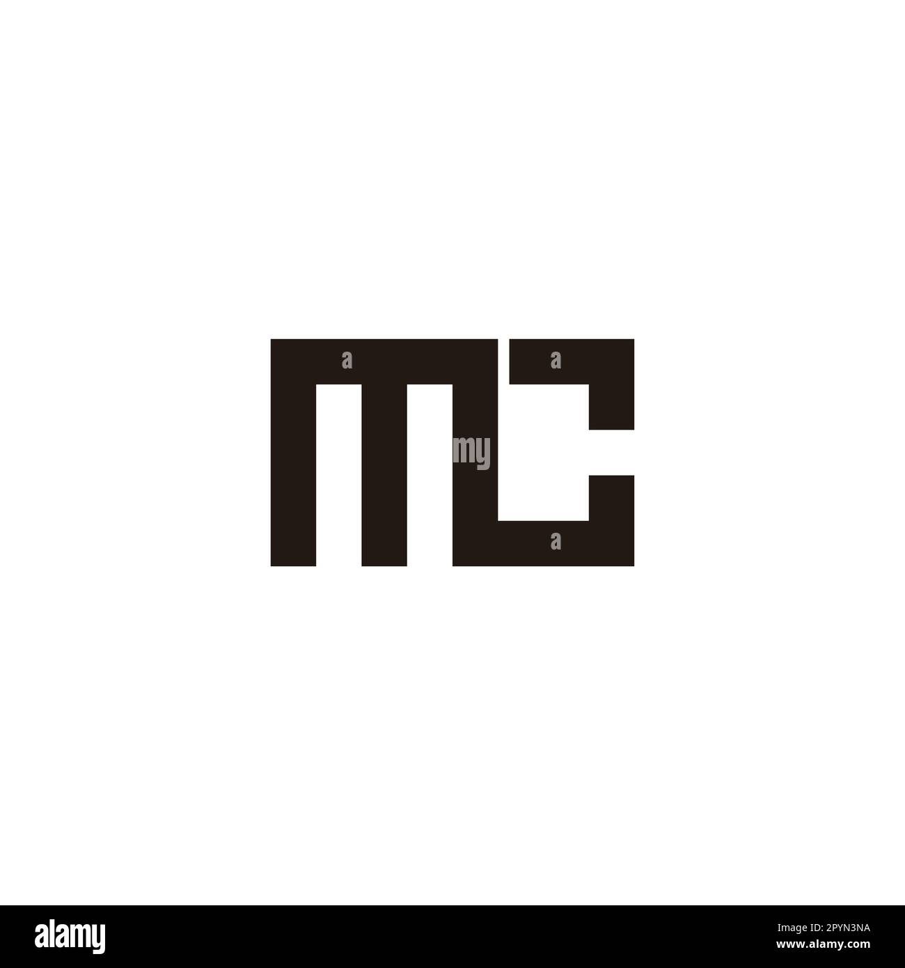 Letter mc square connect geometric symbol simple logo vector Stock