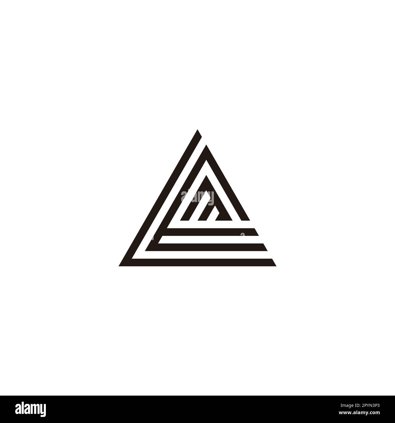 Letter L, E and M triangle geometric symbol simple logo vector Stock Vector