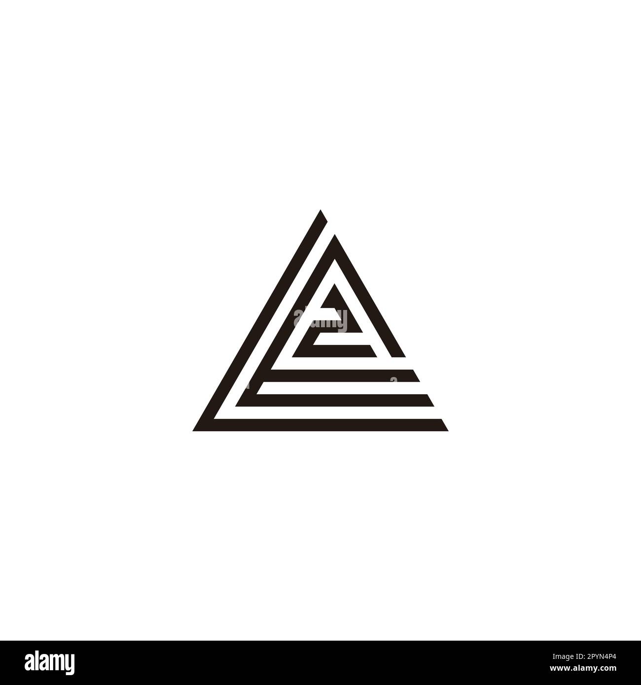 Letter L, E and number 2, triangle geometric symbol simple logo vector ...