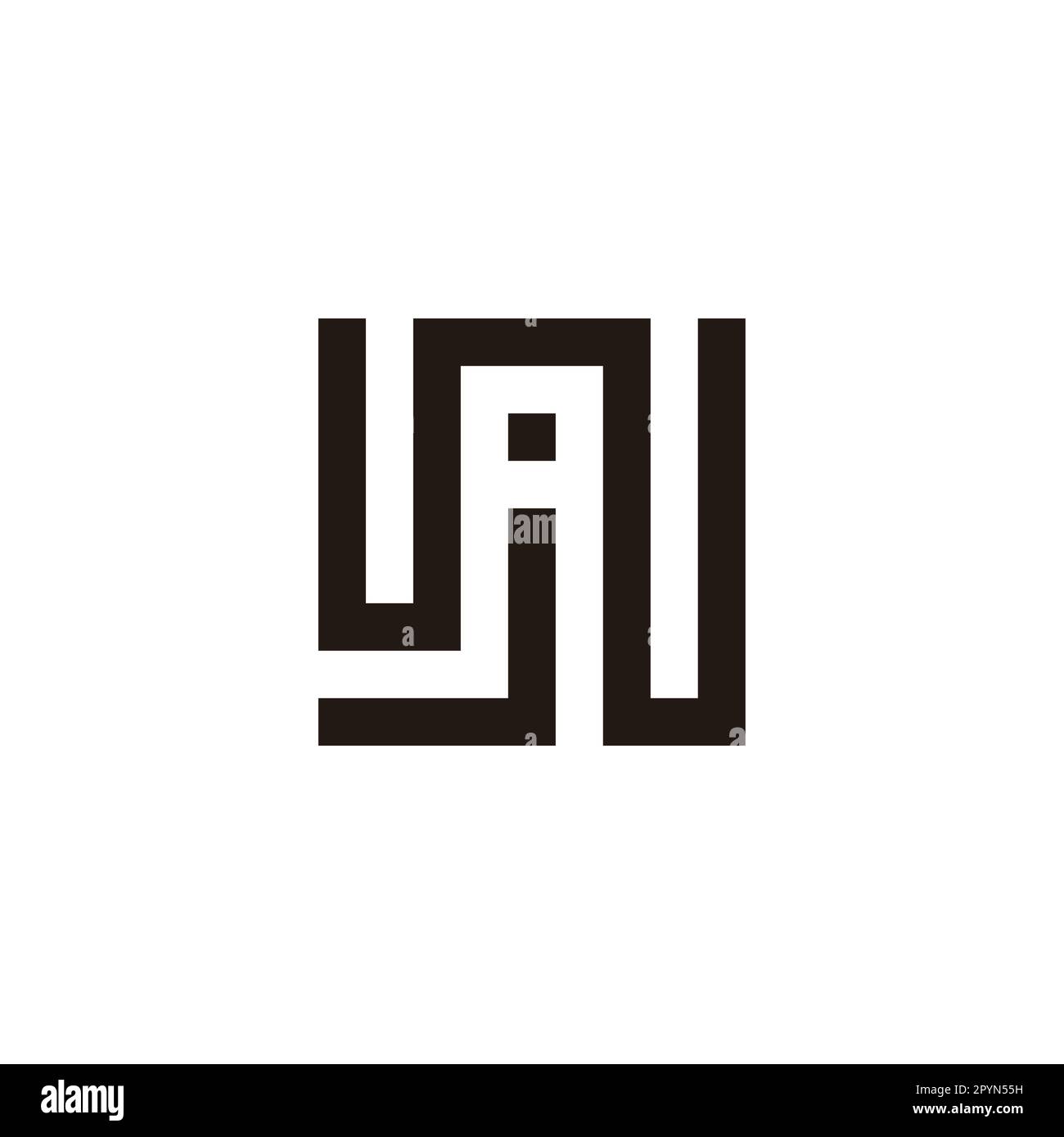 Letter W and j square unique geometric symbol simple logo vector Stock ...