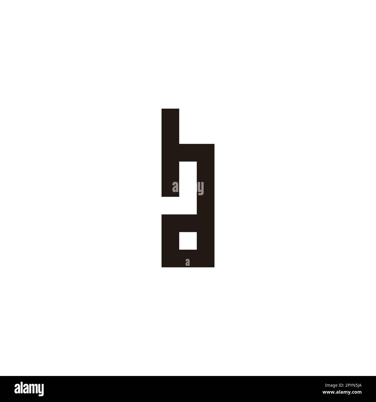 Letter hd square connect geometric symbol simple logo vector Stock Vector