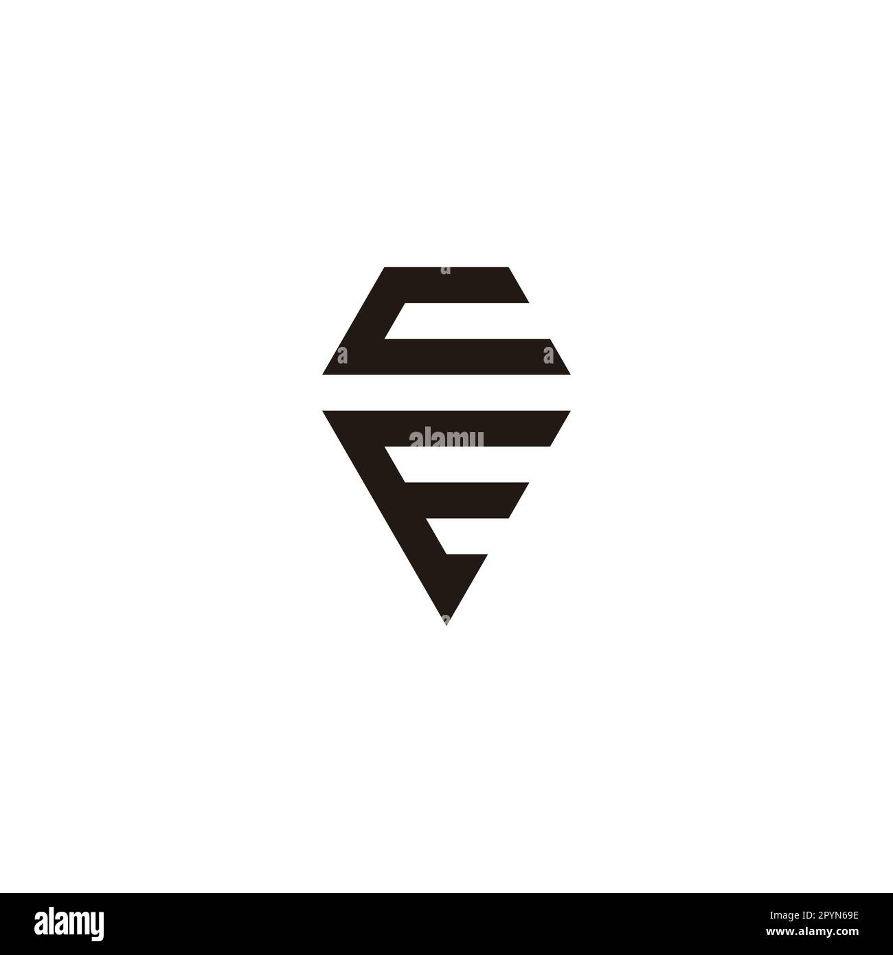 Letter c and E diamond geometric symbol simple logo vector Stock Vector