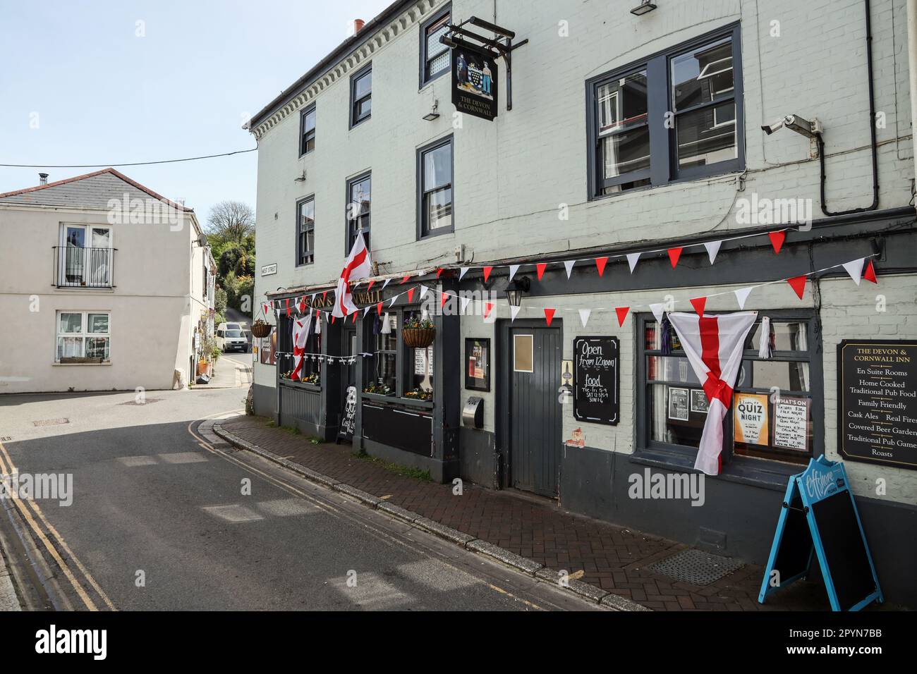 The Devon and Cornwall Inn at West Street, Millbrook, Cornwall Stock ...