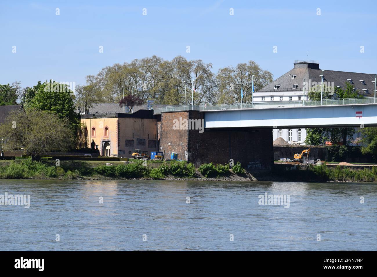 Old Pfaffendorfer Brücke in 2023, before the new one was built Stock Photo