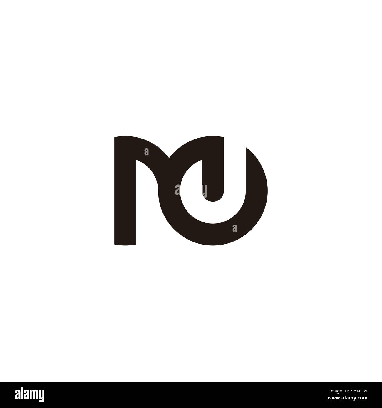 Letter M and J curve geometric symbol simple logo vector Stock Vector
