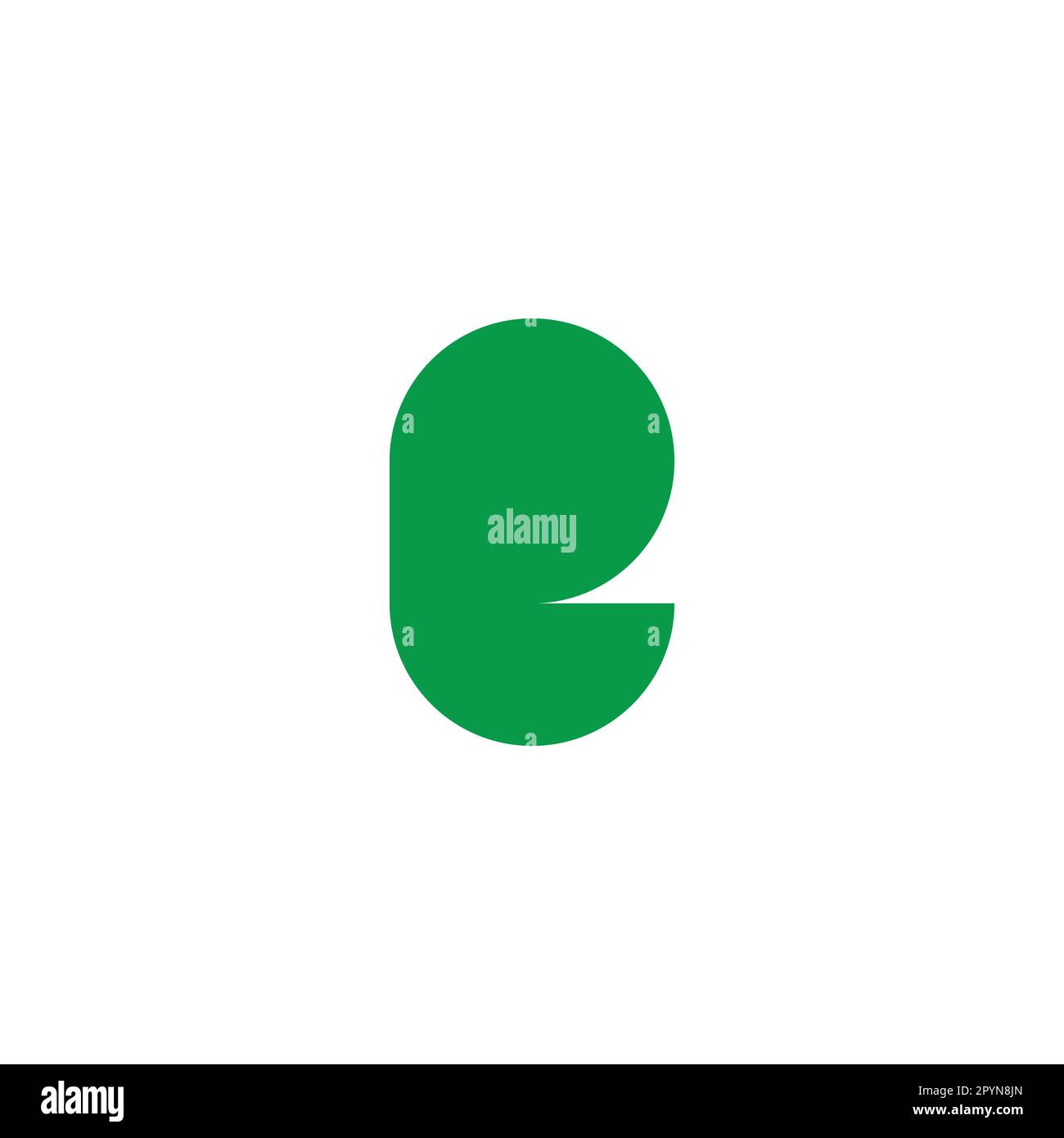 Letter e capsule, herbal geometric simple symbol logo vector Stock Vector