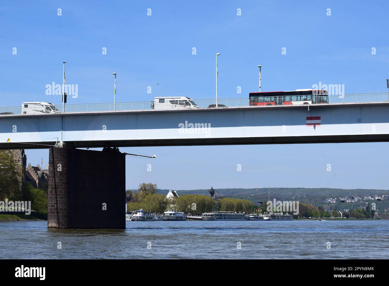 Old Pfaffendorfer Brücke in 2023, before the new one was built Stock Photo