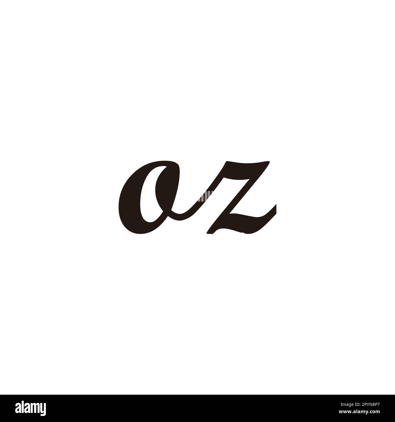 Letter oz connect geometric symbol simple logo vector Stock Vector