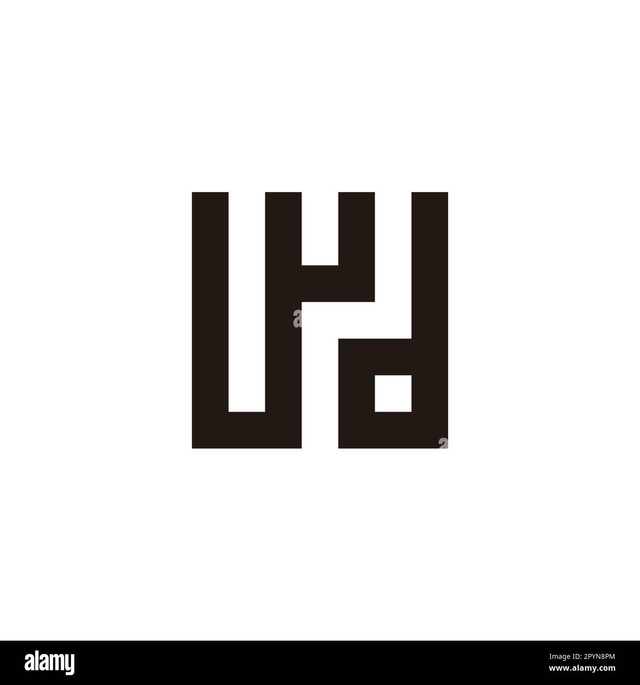 Letter Wd square, unique geometric simple symbol logo vector Stock Vector