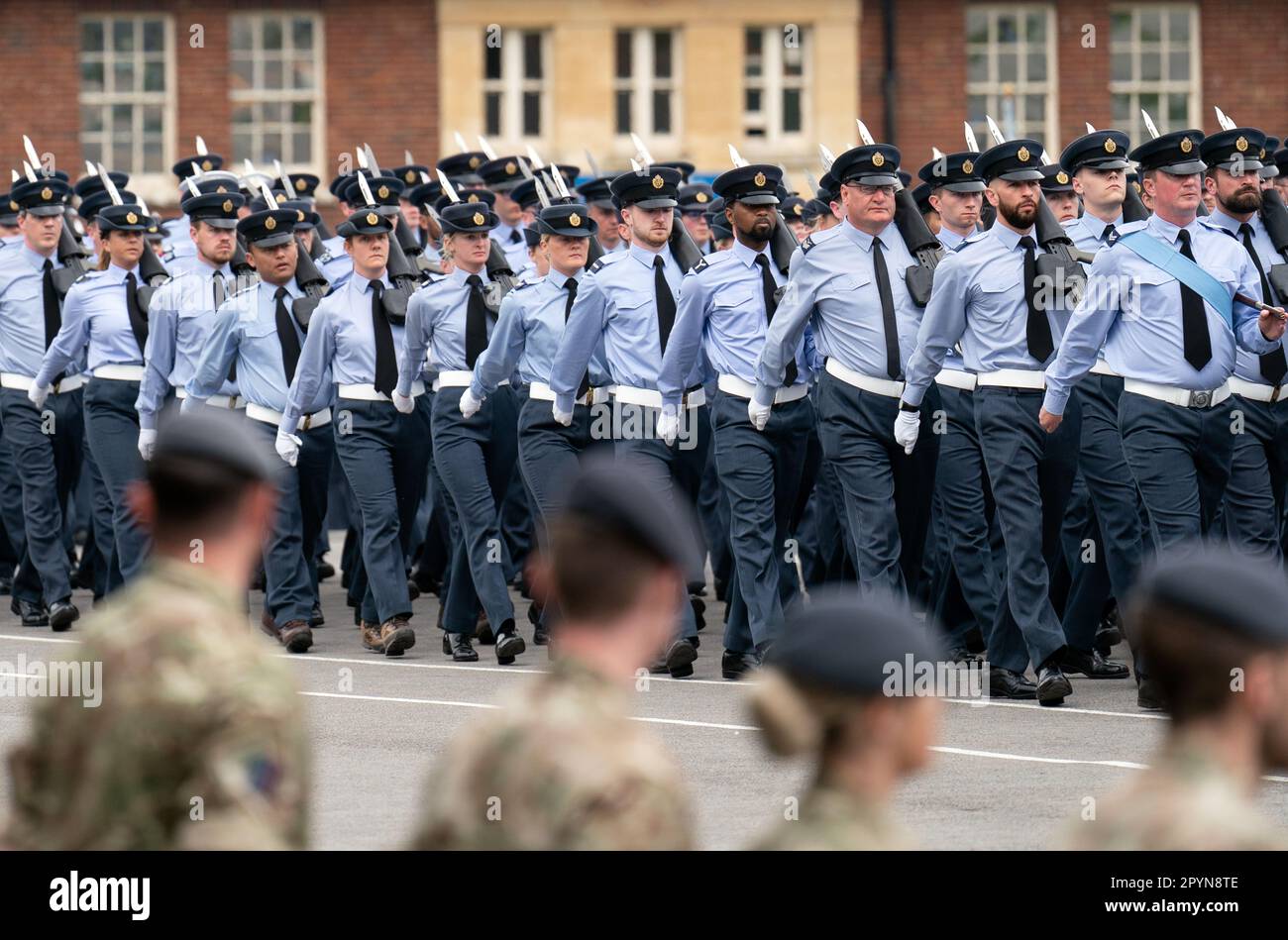 Personnel from the Royal Air Force rehearse for the coronation ...