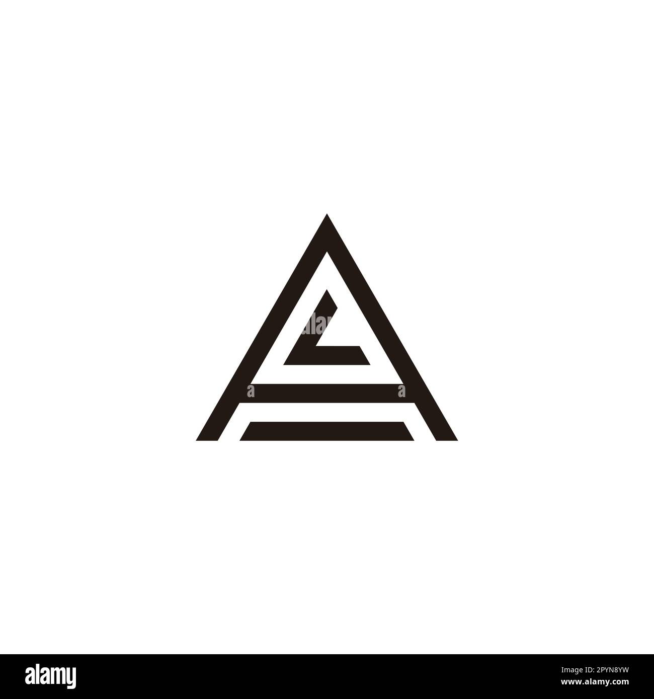 Letter L in A, triangle geometric symbol simple logo vector Stock ...
