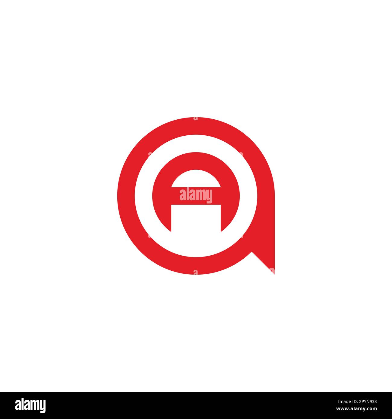 Letter A in message, circle geometric symbol simple logo vector Stock Vector