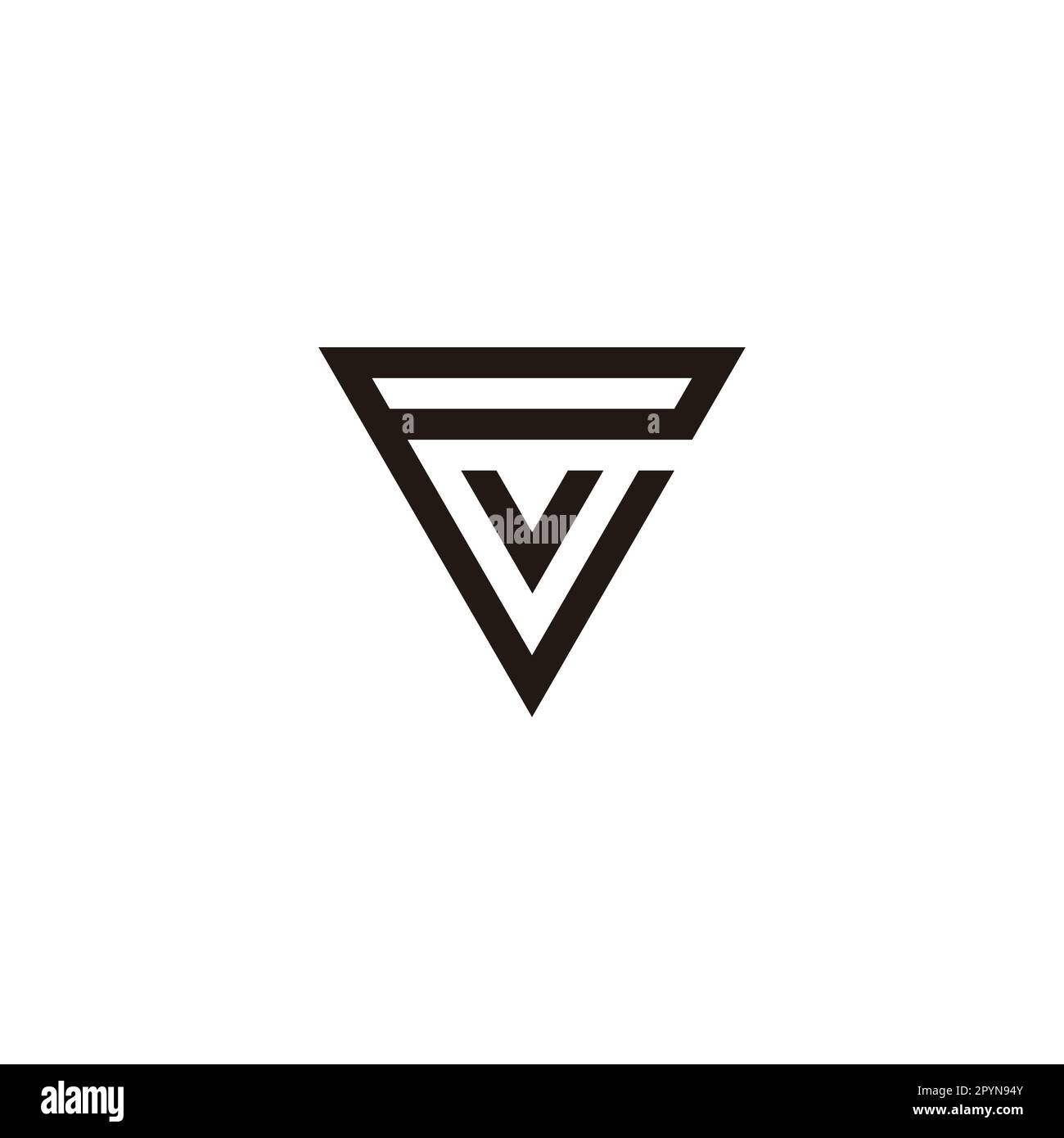 Letter v in e, triangle geometric symbol simple logo vector Stock Vector