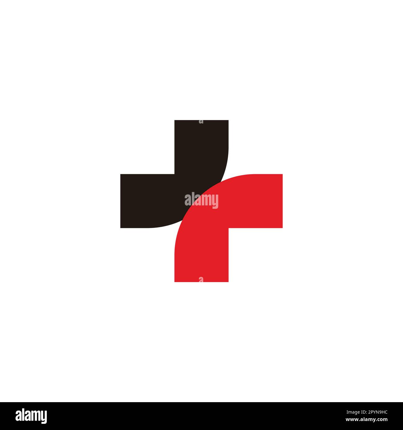 Plus, fold geometric symbol simple logo vector Stock Vector
