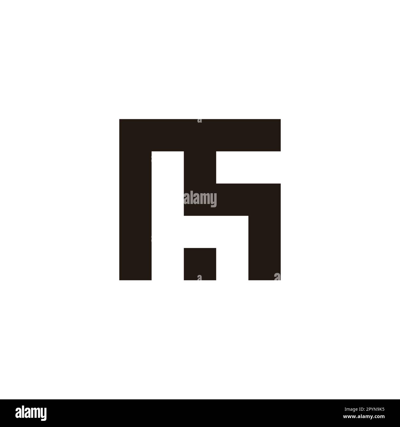 Letter M and S combination geometric symbol simple logo vector Stock