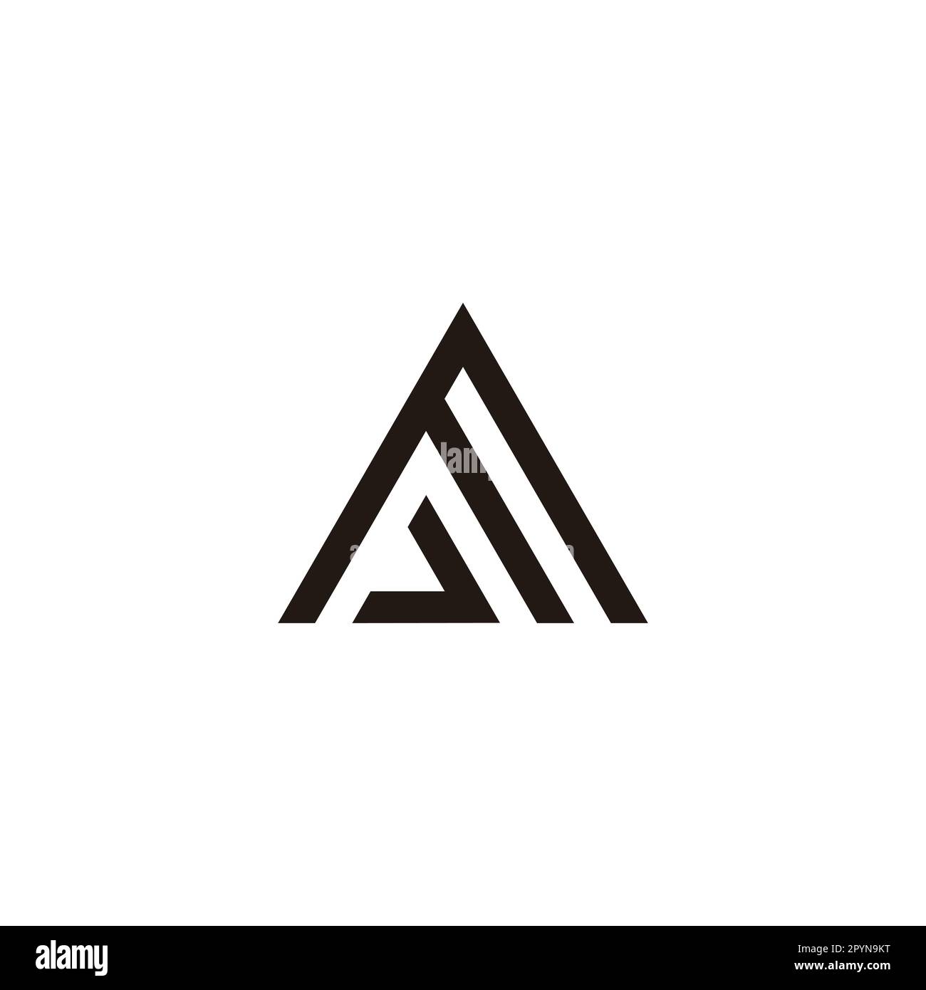 Letter F and J triangle geometric symbol simple logo vector Stock ...