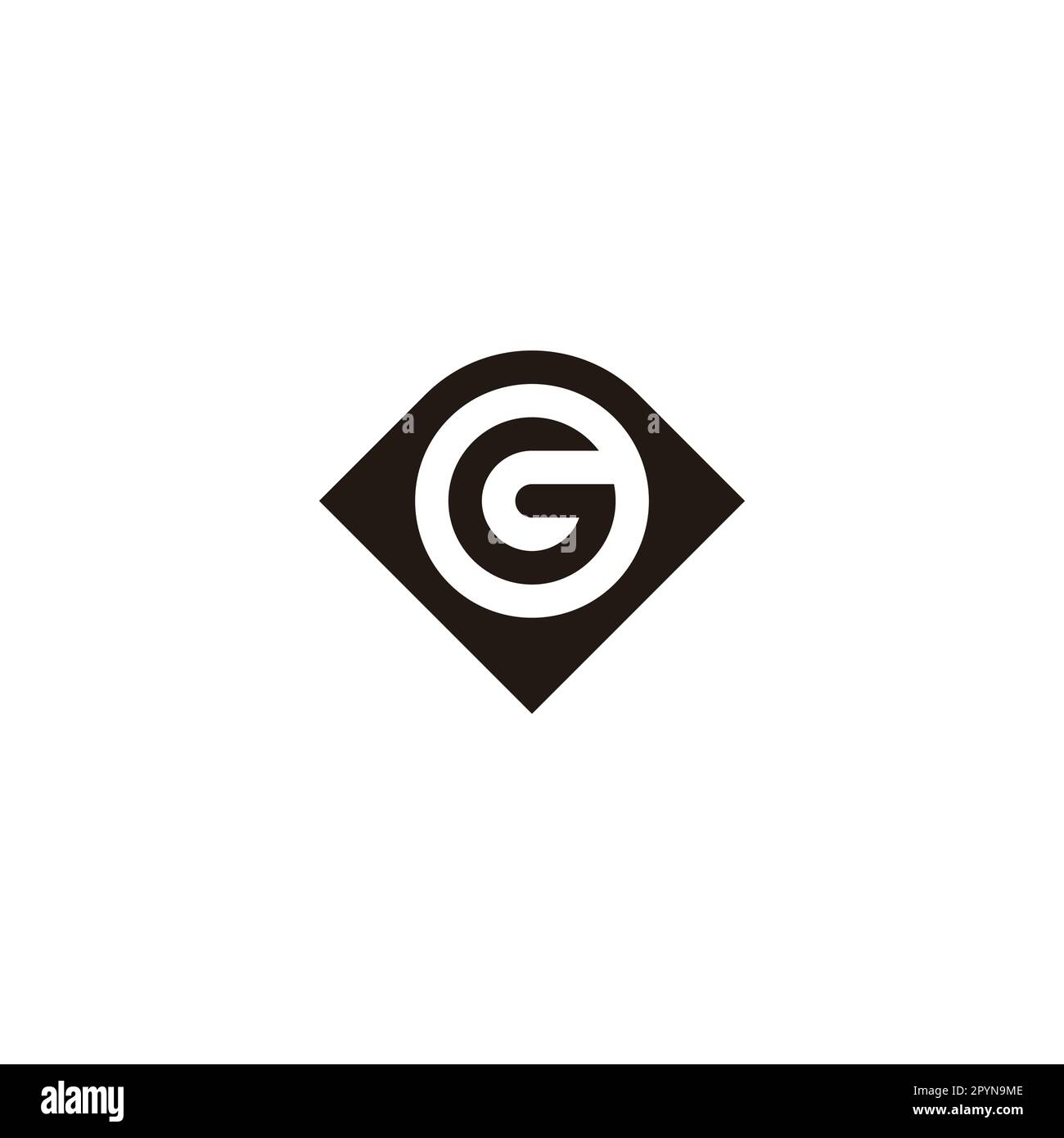 Letter G in diamond, circle geometric symbol simple logo vector Stock ...