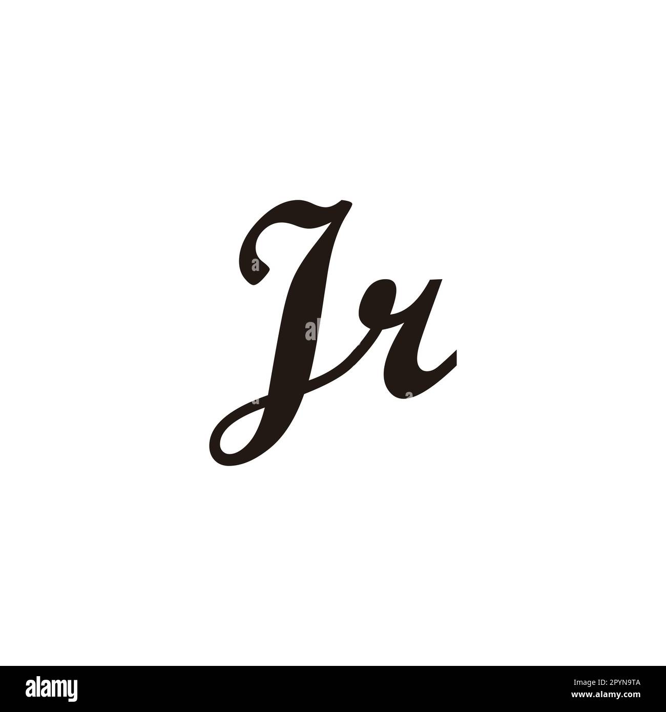 Letter Jr connect geometric symbol simple logo vector Stock Vector