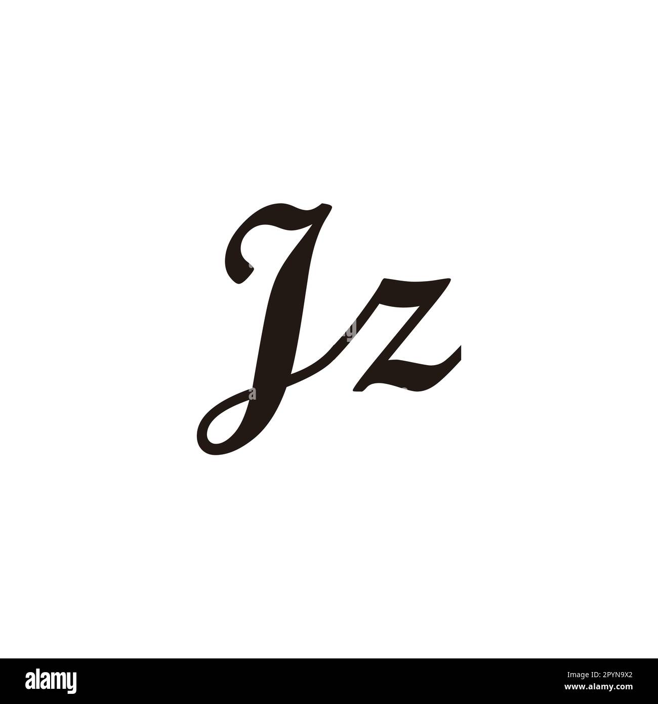Letter Jz connect geometric symbol simple logo vector Stock Vector