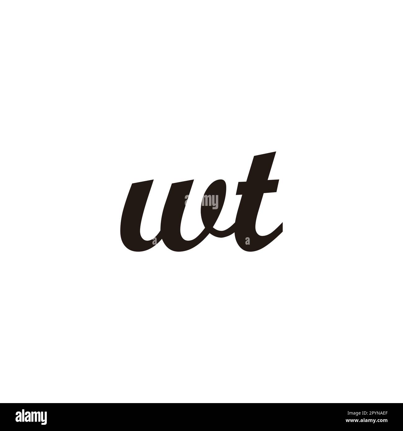 Letter wt connect geometric symbol simple logo vector Stock Vector