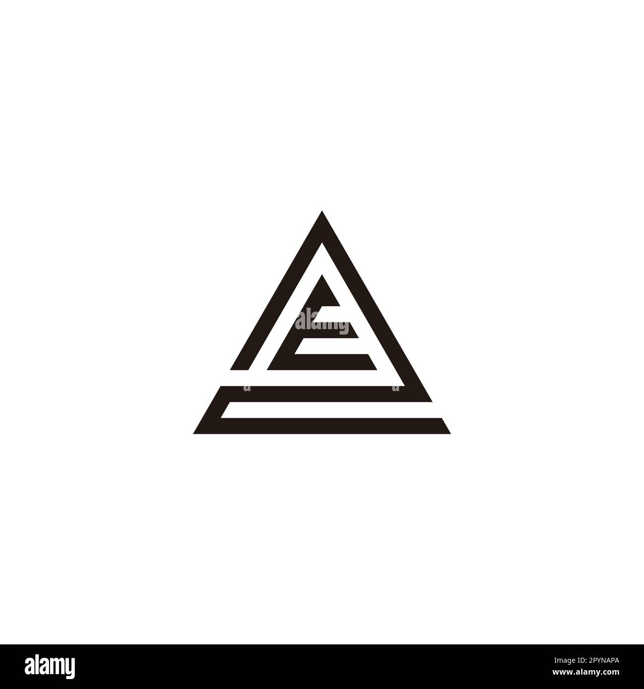 Letter E in 2, triangle geometric symbol simple logo vector Stock ...