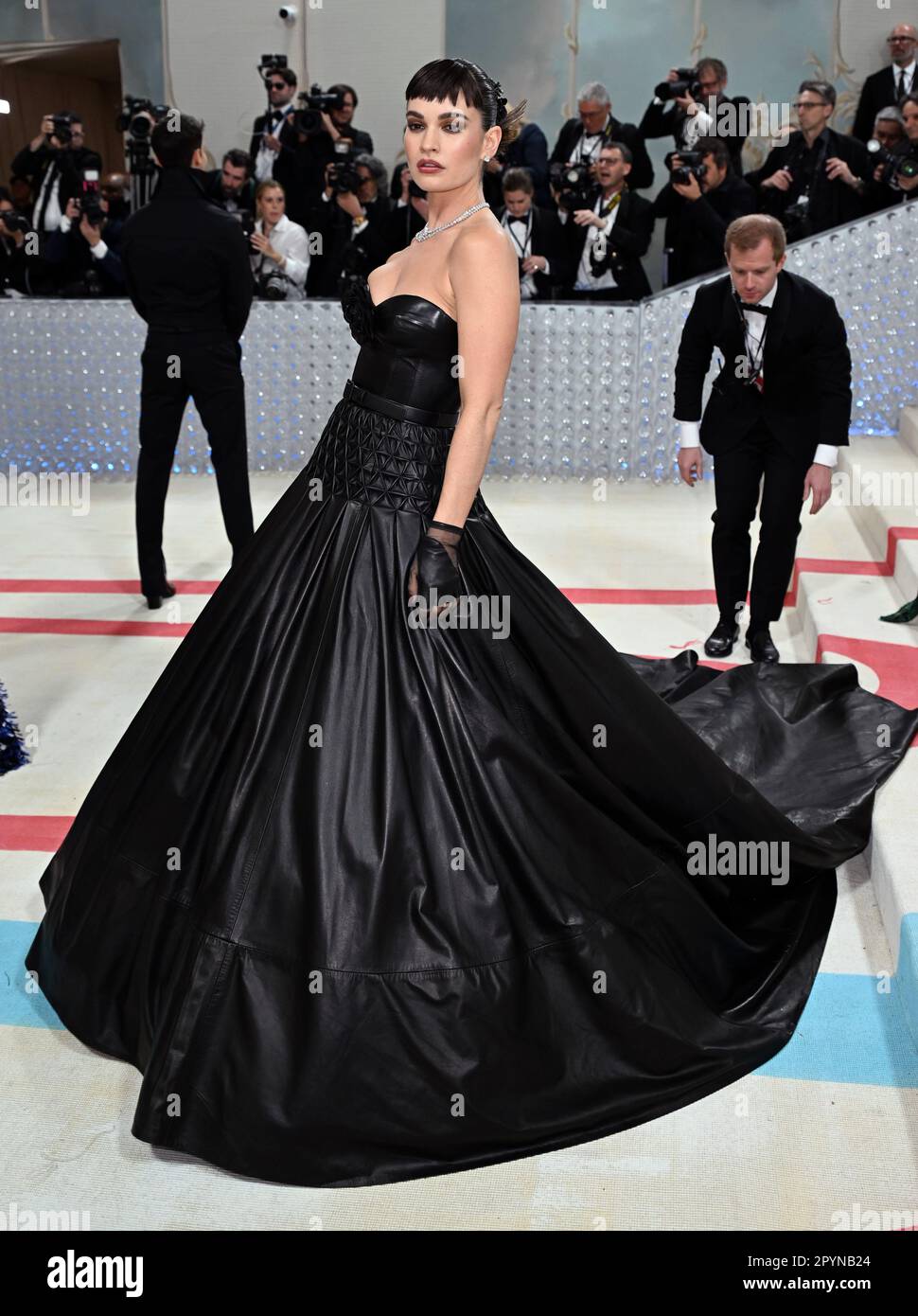 New York, USA. May 1st, 2023. Lily James arriving at The Met Gala 2023, The Metropolitan Museum