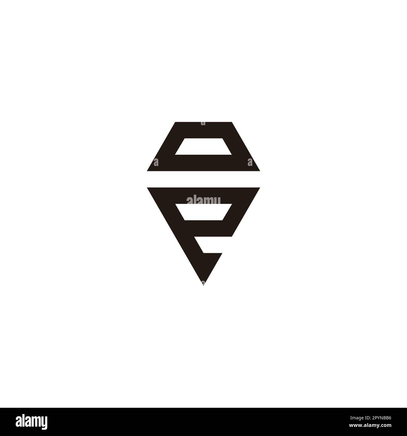 Letter e and o diamond geometric symbol simple logo vector Stock Vector
