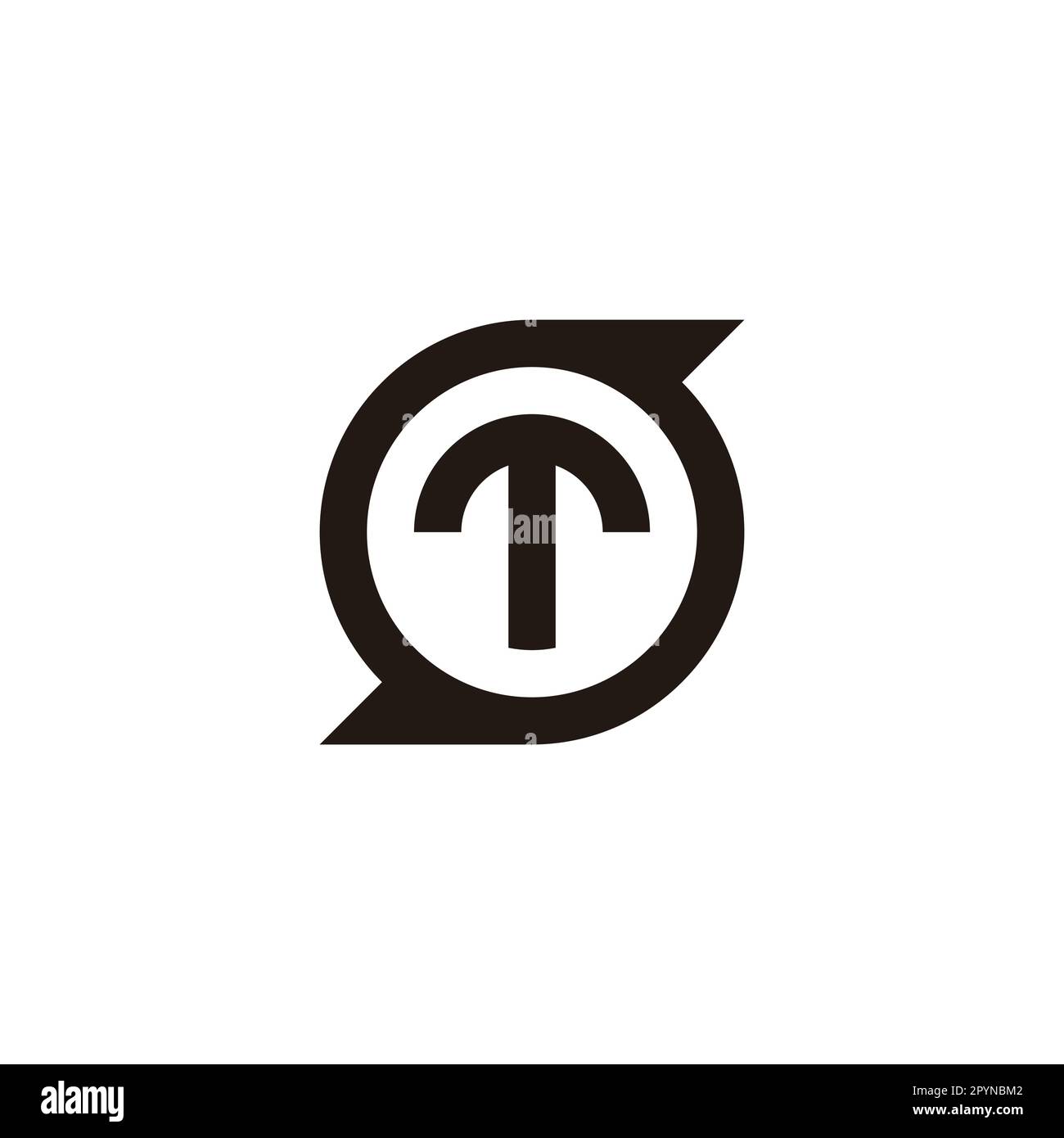 Letter T in S, circle geometric symbol simple logo vector Stock Vector