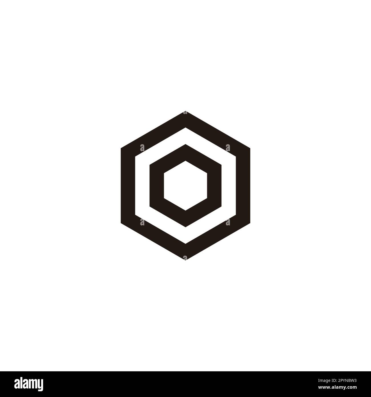 Letter o, hexagon, double geometric symbol simple logo vector Stock ...