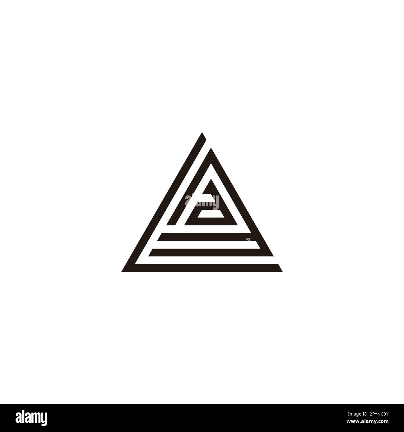 Letter L, a and number 3 triangle geometric symbol simple logo vector Stock Vector