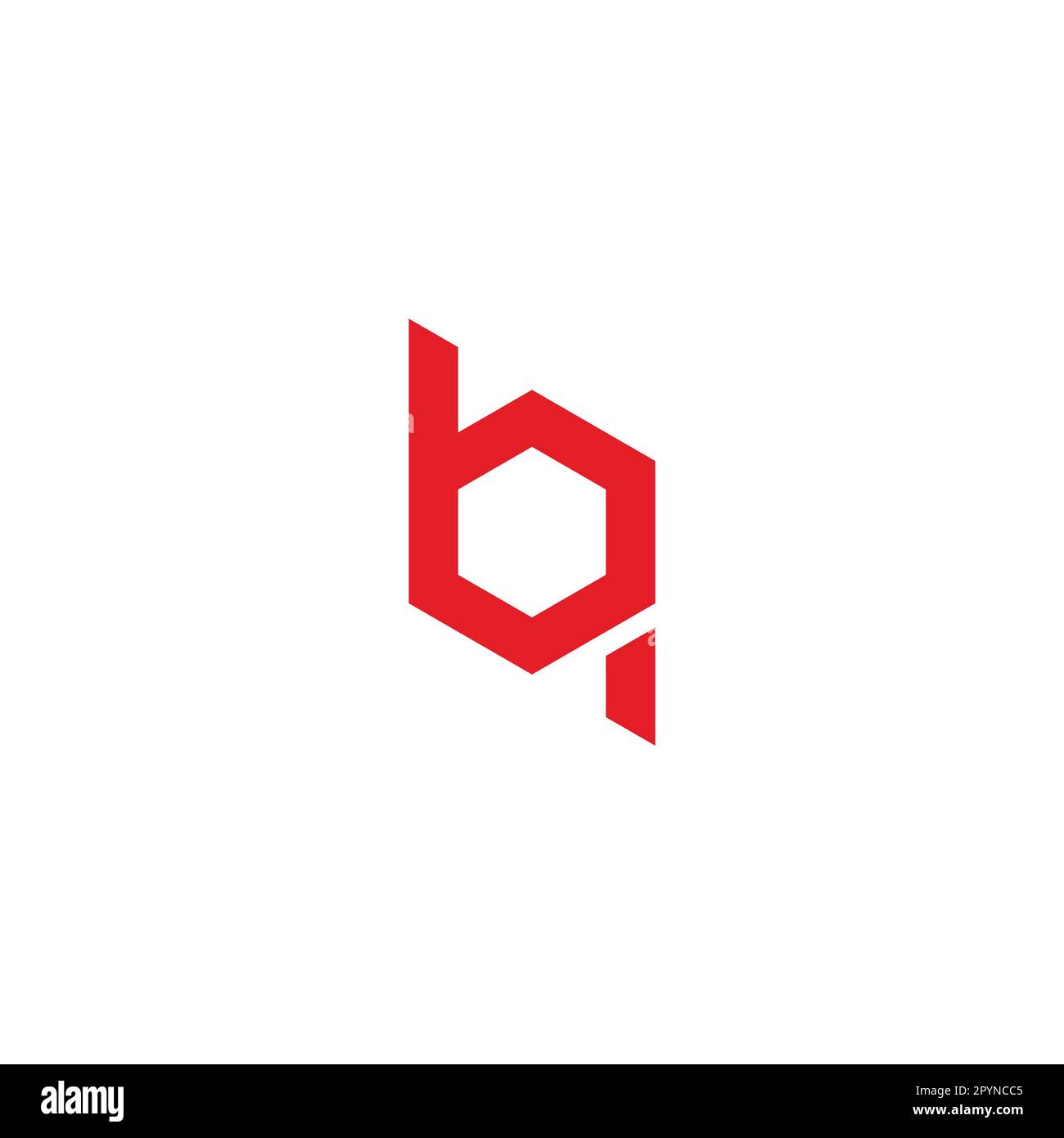 Letter bq hexagon geometric symbol simple logo vector Stock Vector