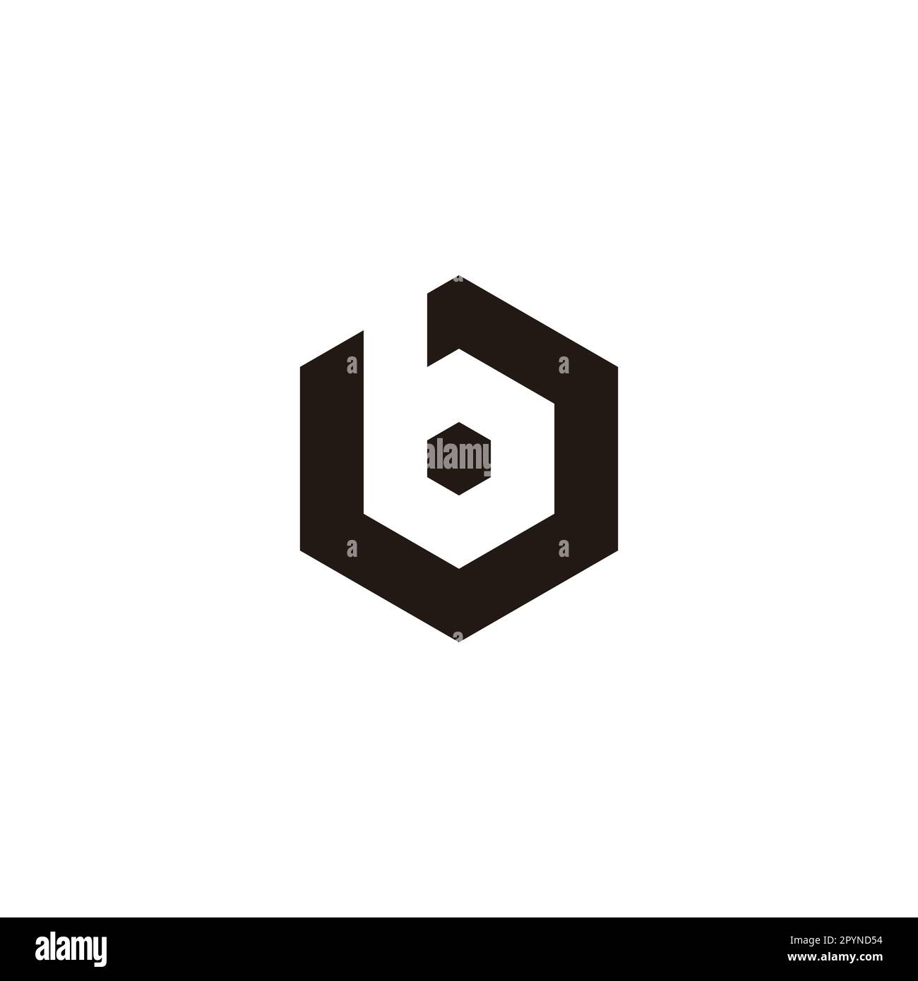 Letter b hexagon geometric symbol simple logo vector Stock Vector