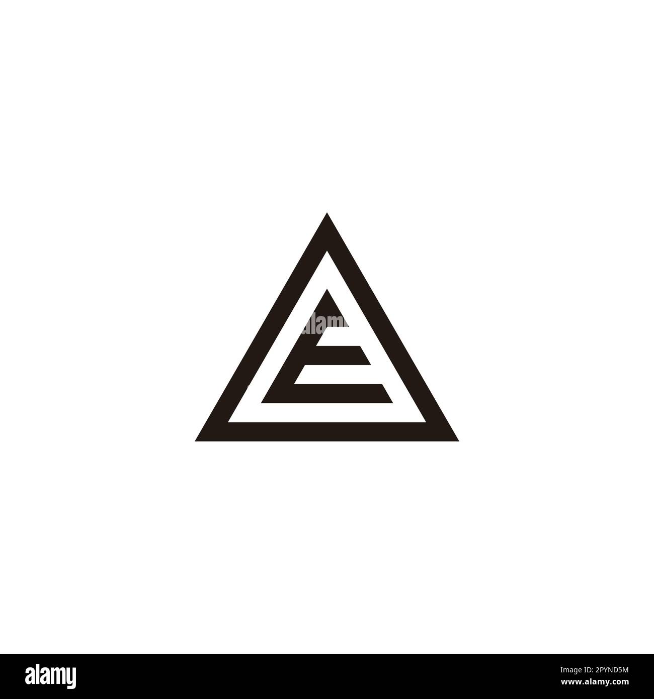 Letter E in O, triangle geometric symbol simple logo vector Stock Vector