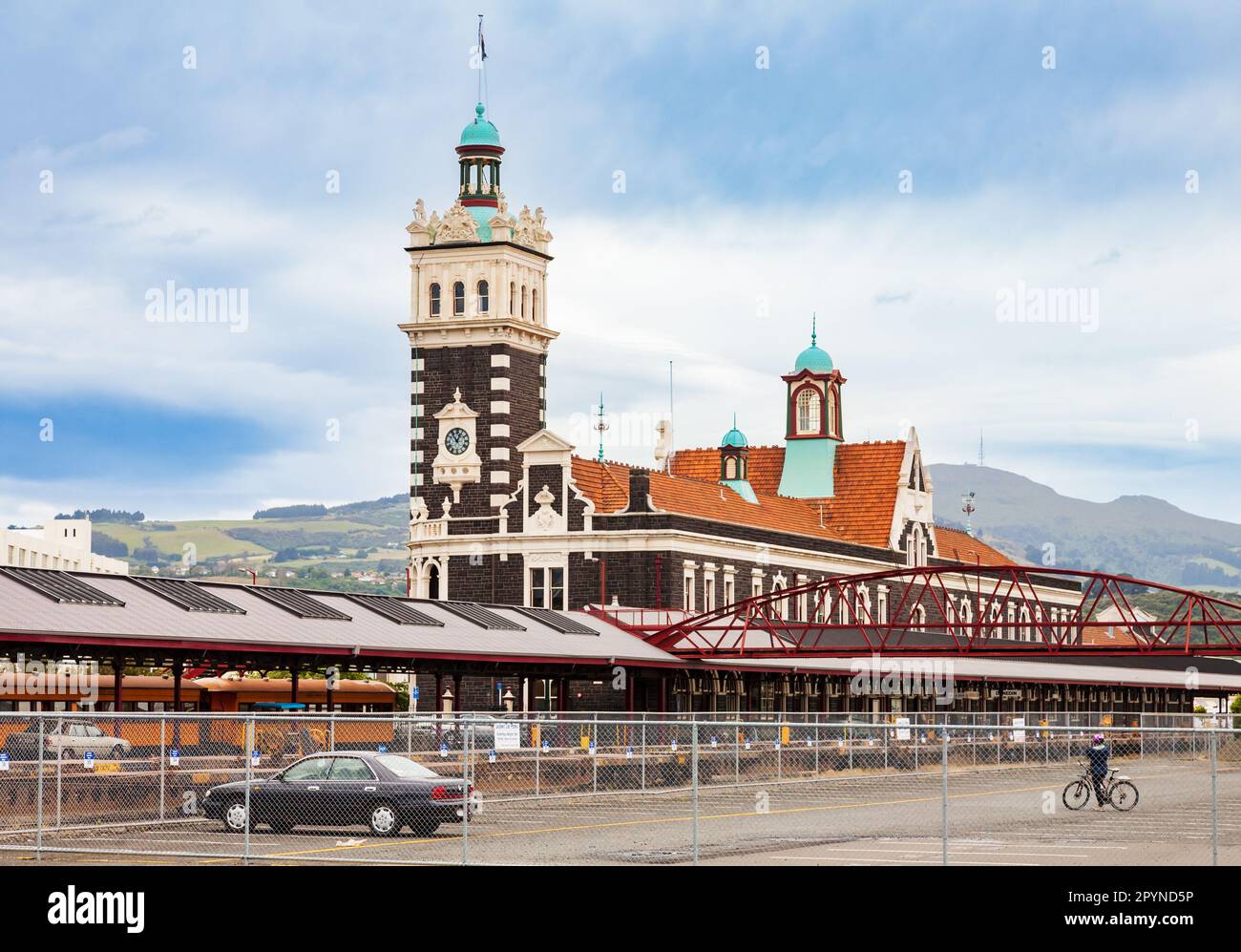 Dunedin, New Zealand - Jan 3, 2010: Eclectic Flemish renaissance style ...