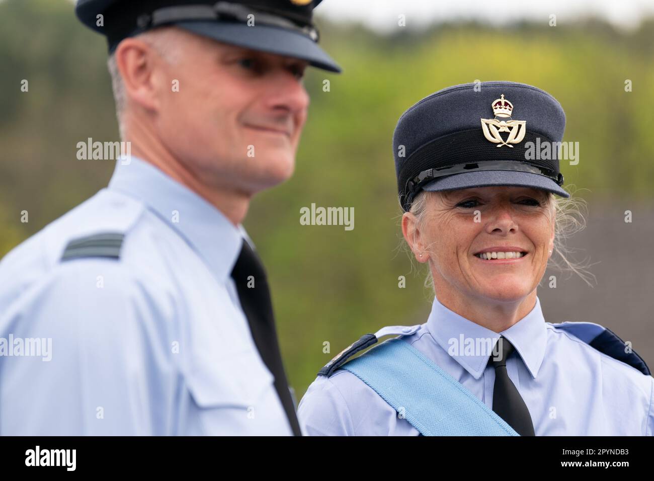 Squadron Leader Dave Kerrison (left) and Warrant Officer Claire Horler ...