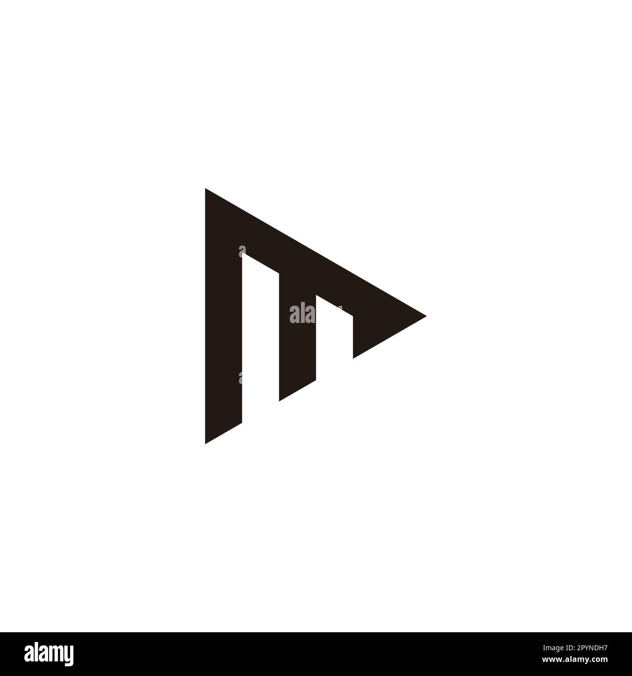 Letter M arrow, triangle geometric symbol simple logo vector Stock