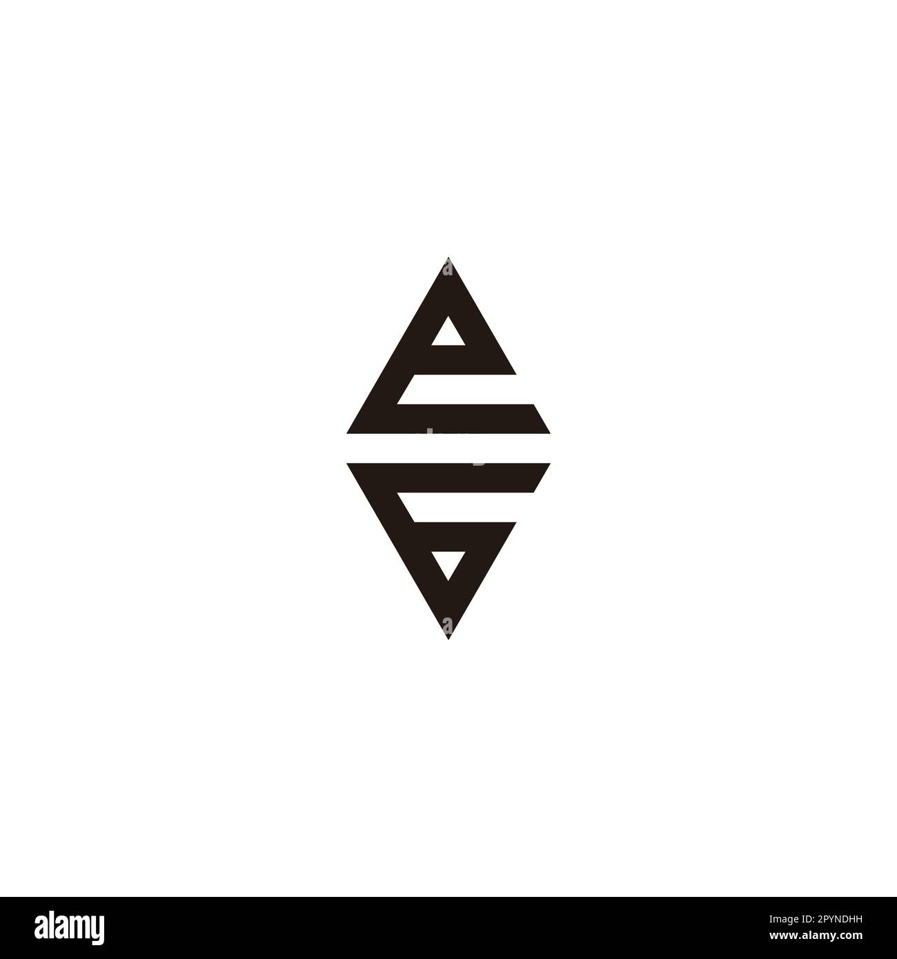 Letter e number 6 gem geometric symbol simple logo vector Stock Vector