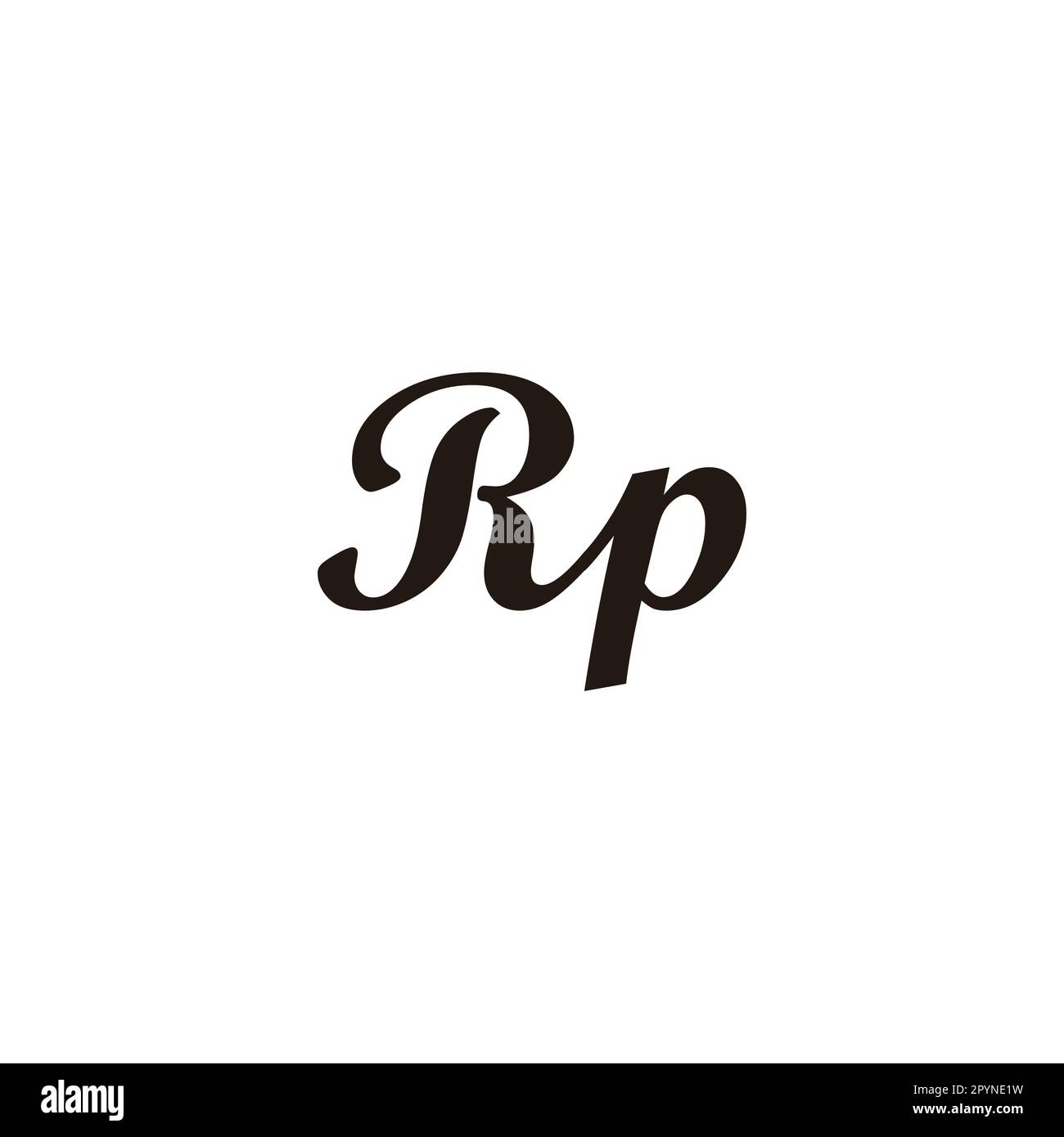 Letter Rp connect geometric symbol simple logo vector Stock Vector