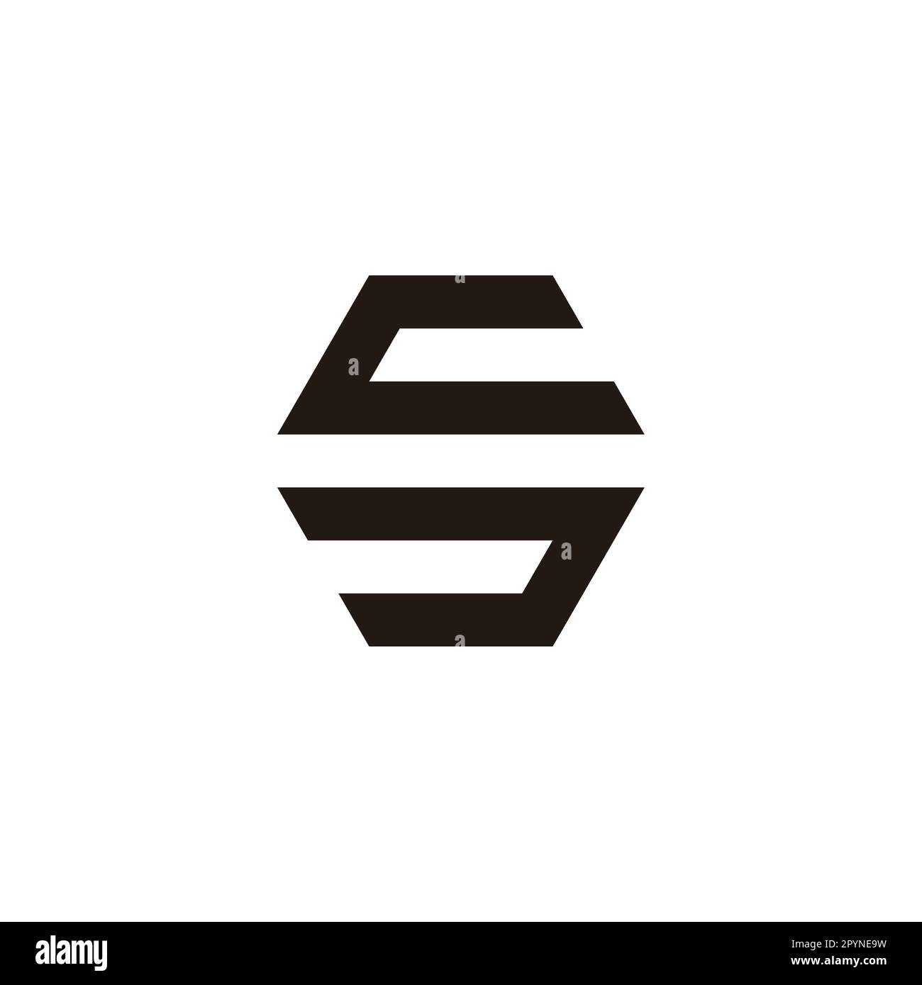 Letter s double, hexagon geometric symbol simple logo vector Stock Vector