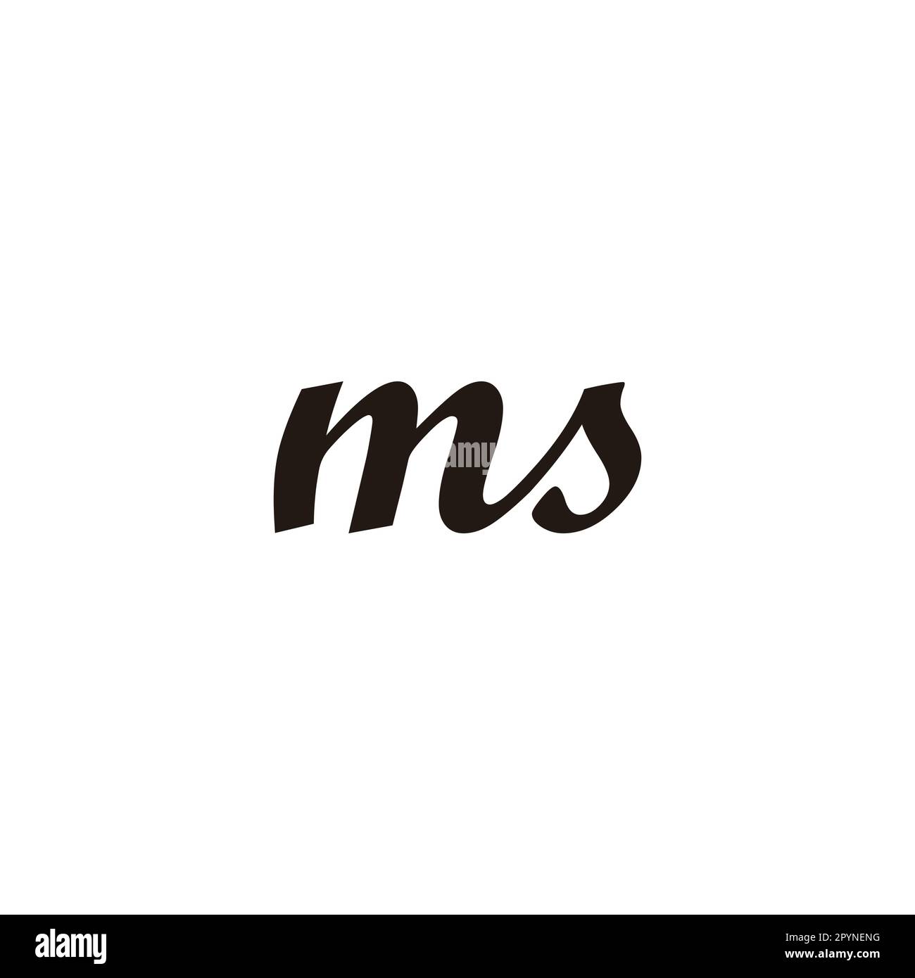 Letter ms connect geometric symbol simple logo vector Stock Vector