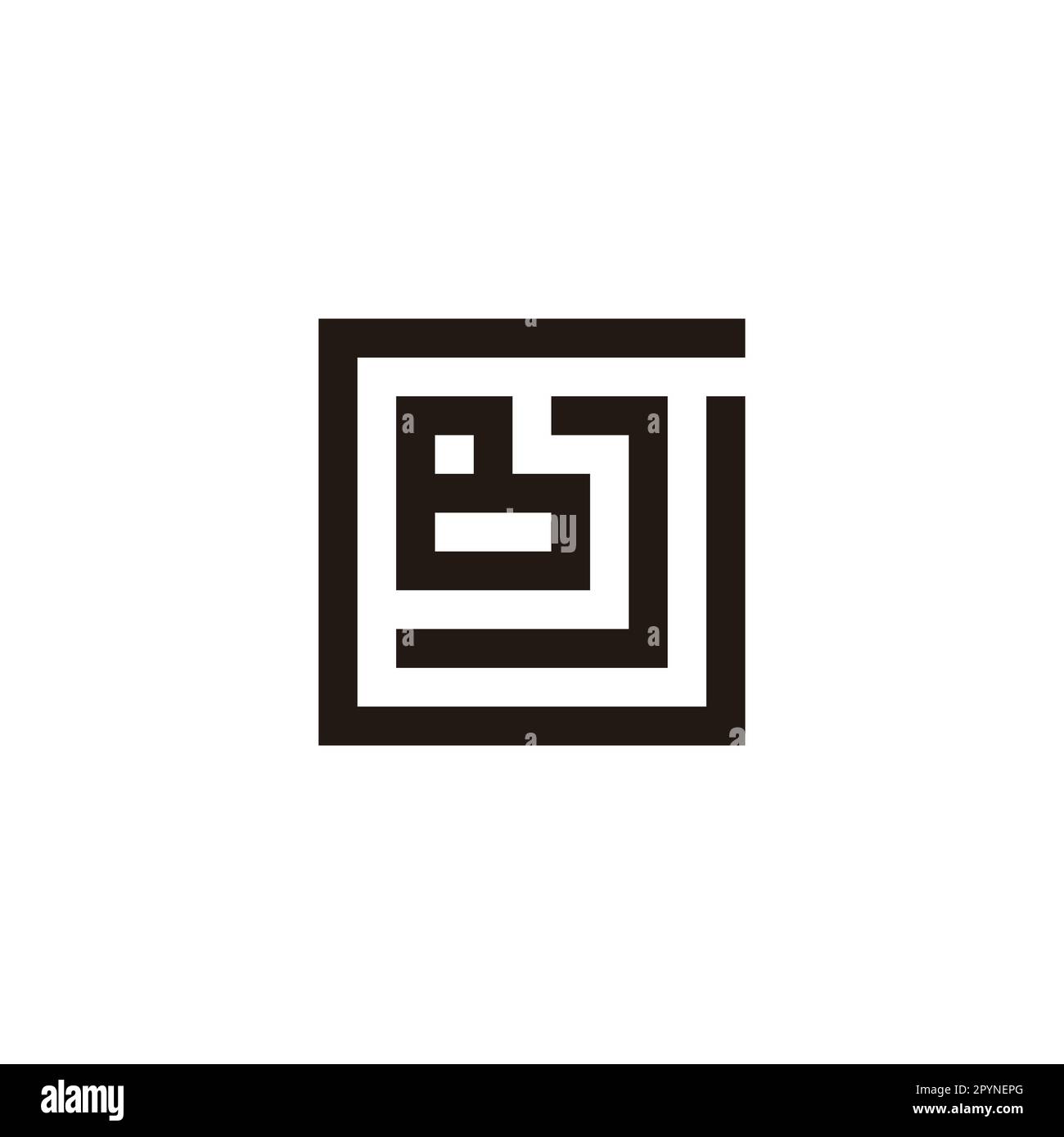 Letter G, J and B square geometric symbol simple logo vector Stock