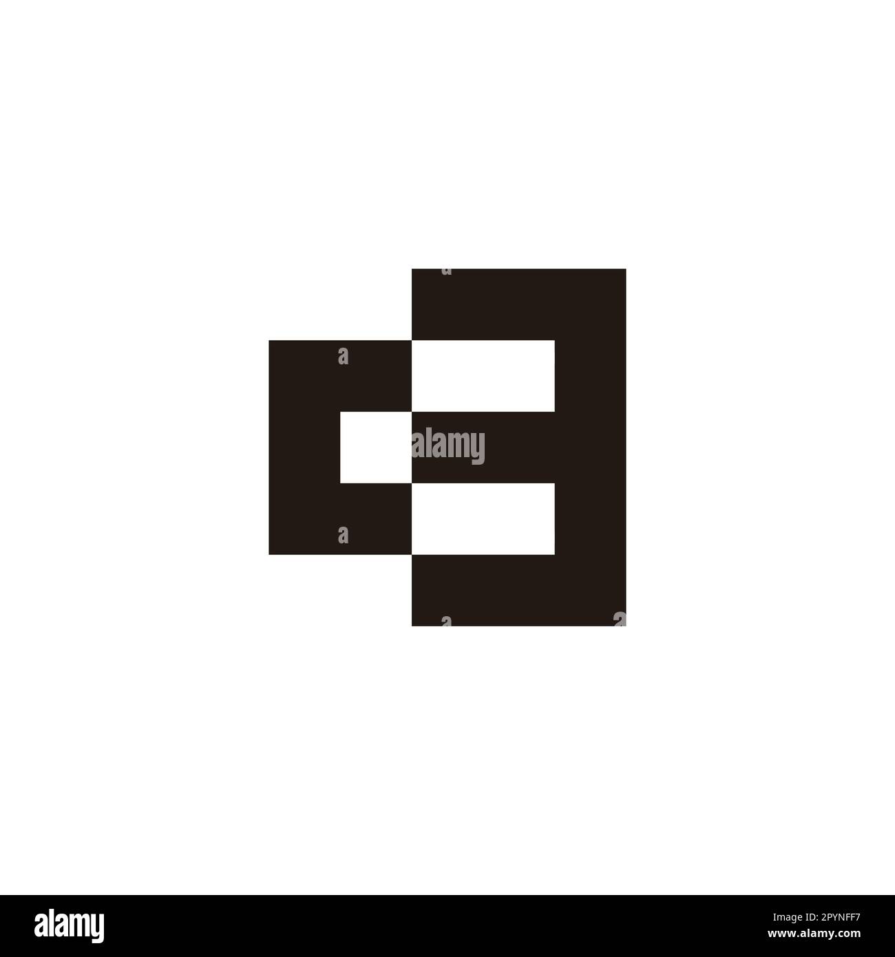 Letter C number 3 square, stripe geometric symbol simple logo vector ...