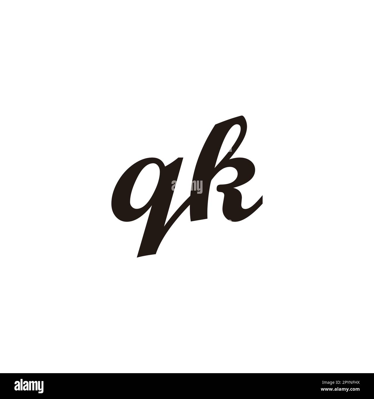 Letter qk connect geometric symbol simple logo vector Stock Vector